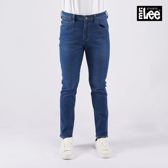 Stylistic Mr. Lee Men's Basic Denim Pants for Men Trendy Fashion High Quality Apparel Comfortable Casual Jeans for Men Super Skinny Mid Waist 147614 (Medium Shade)