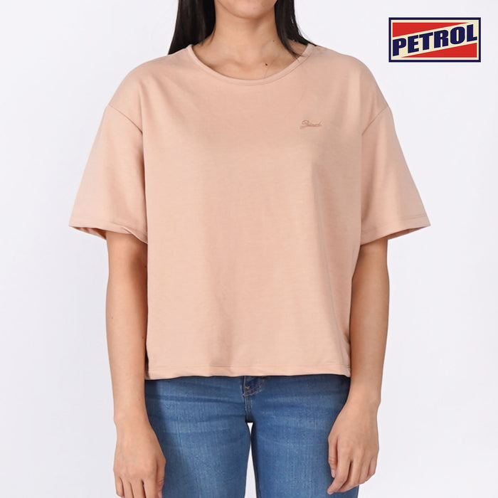 Petrol Basic Tees for Ladies Relaxed Fitting Shirt CVC Jersey Fabric Trendy fashion Casual Top Tan T-shirt for Ladies 136866-U (Tan)