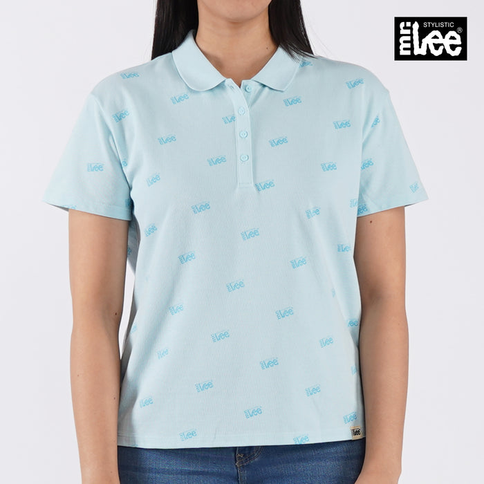 Stylistic Mr. Lee Ladies Basic Polo shirt All over print for Women Trendy Fashion High Quality Apparel Comfortable Casual Collared shirt for Women Boxy Fit 130025 (Blue)