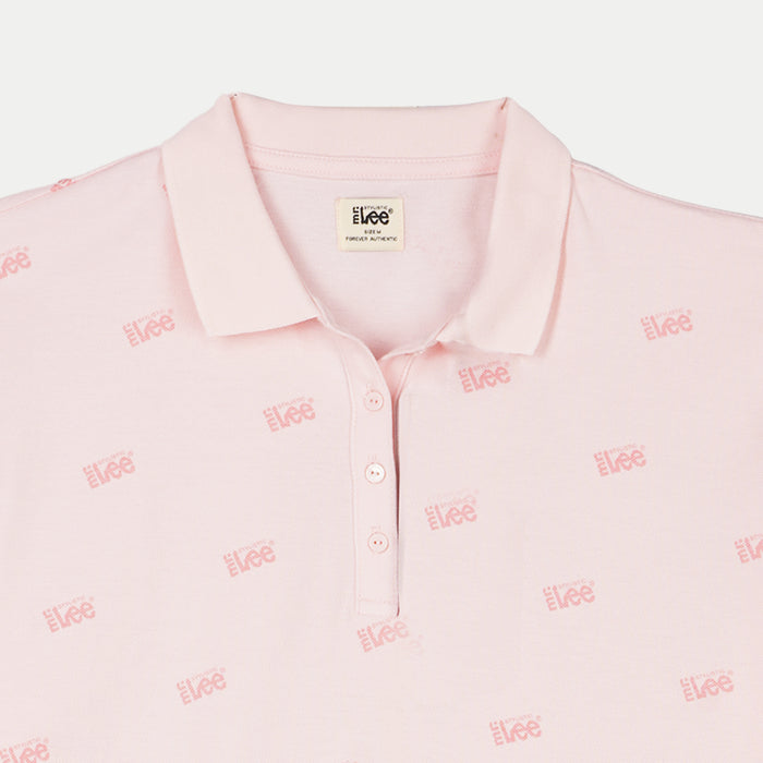 Stylistic Mr. Lee Ladies Basic Polo shirt All over print for Women Trendy Fashion High Quality Apparel Comfortable Casual Collared shirt for Women Boxy Fit 130025 (Pink)