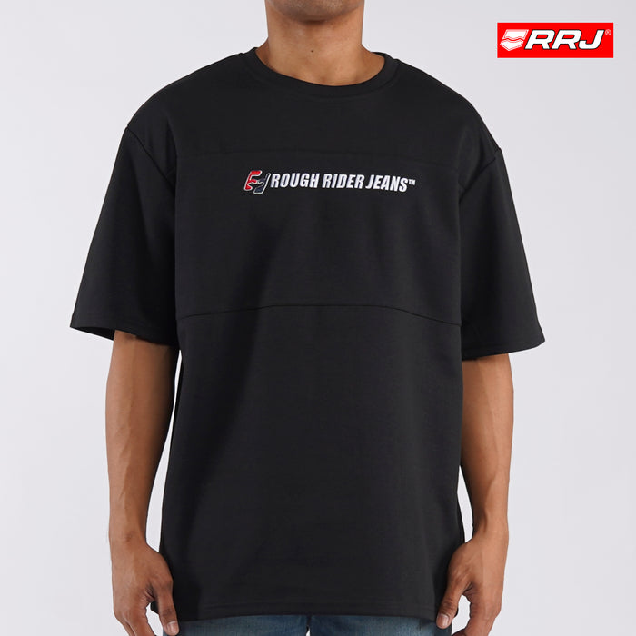 RRJ Basic Tees for Men Boxy Fitting Shirt Fashionable Trendy fashion Casual Round Neck T-shirt for Men 116867 (Black)