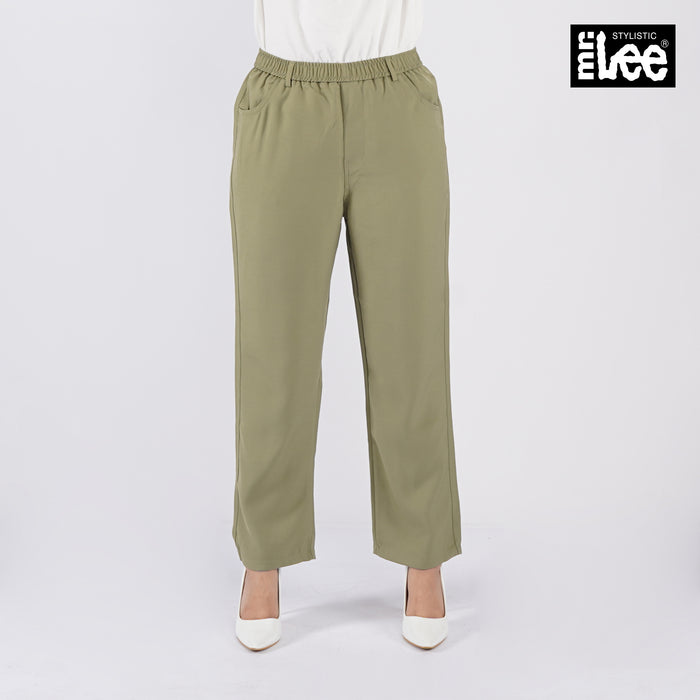 Stylistic Mr. Lee Ladies Basic Non-Denim Trouser Colored Pants for Women Trendy Fashion High Quality Apparel Comfortable Casual Pants for Women 135294 (Green)