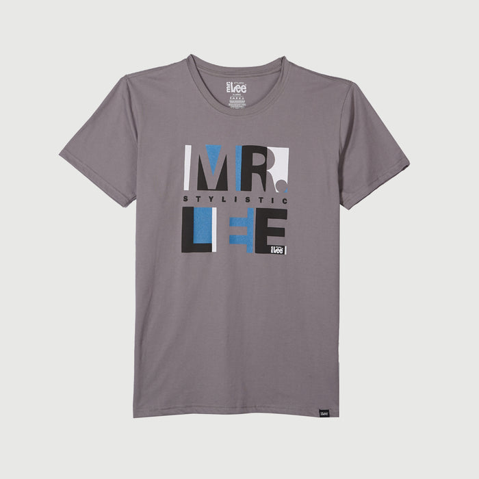 Stylistic Mr. Lee Men's Basic Tees Round Neck T shirt for Men Trendy Fashion High Quality Apparel Comfortable Casual Top for Men Semi body Fit 142637-U (Gray)