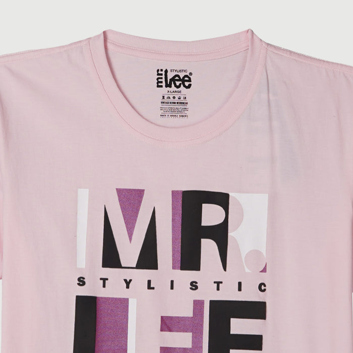 Stylistic Mr. Lee Men's Basic Tees Round Neck T shirt for Men Trendy Fashion High Quality Apparel Comfortable Casual Top for Men Semi body Fit 142637-U (Light Pink)