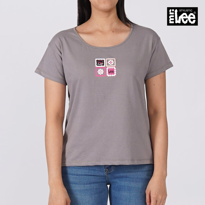 Stylistic Mr. Lee Ladies Basic Tees Round Neck T shirt for Women Trendy Fashion High Quality Apparel Comfortable Casual Top for Women Boxy Fit 144604-U (Gray)