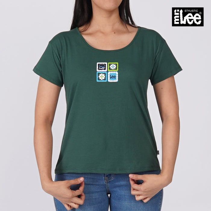 Stylistic Mr. Lee Ladies Basic Tees Round Neck T shirt for Women Trendy Fashion High Quality Apparel Comfortable Casual Top for Women Boxy Fit 144604-U (Green)