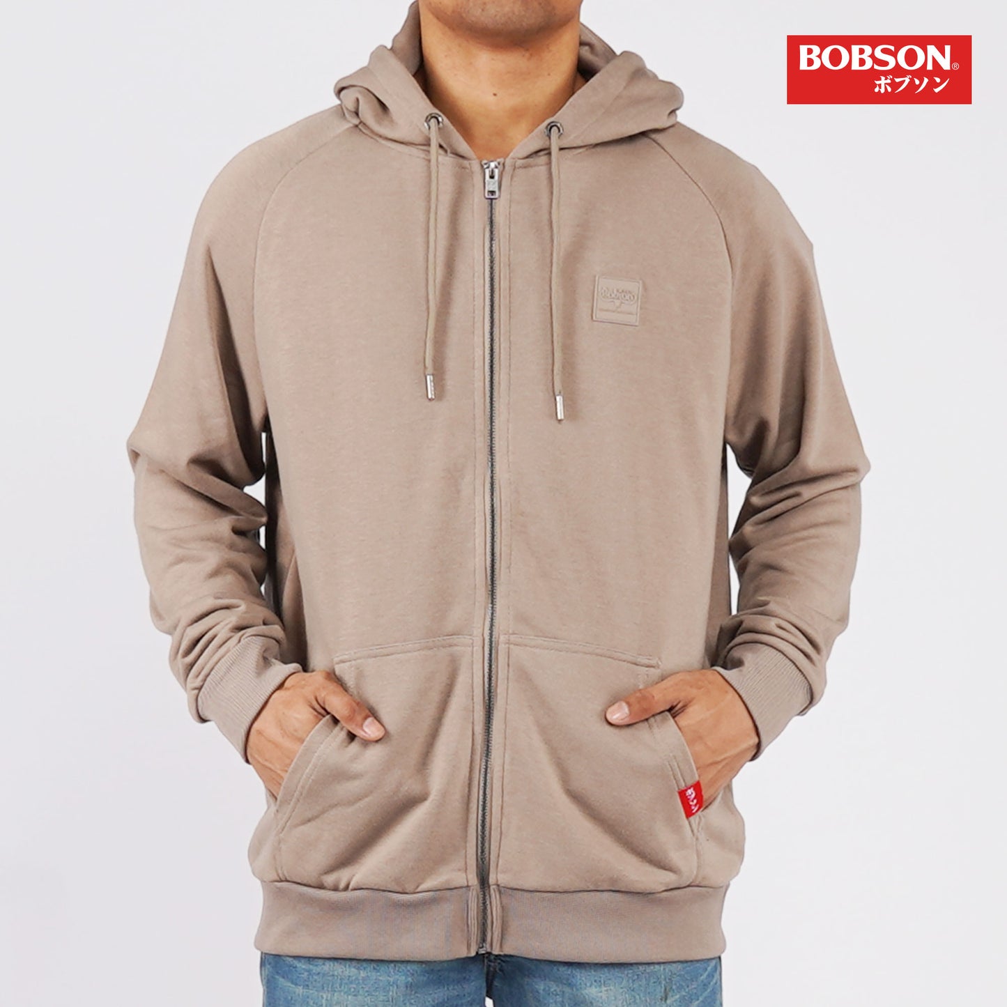 Bobson Japanese Men's Basic Hoodie Jacket for Men Trendy Fashion High Quality Apparel Comfortable Casual Jacket for Men Regular Fit 118315 (Brown)