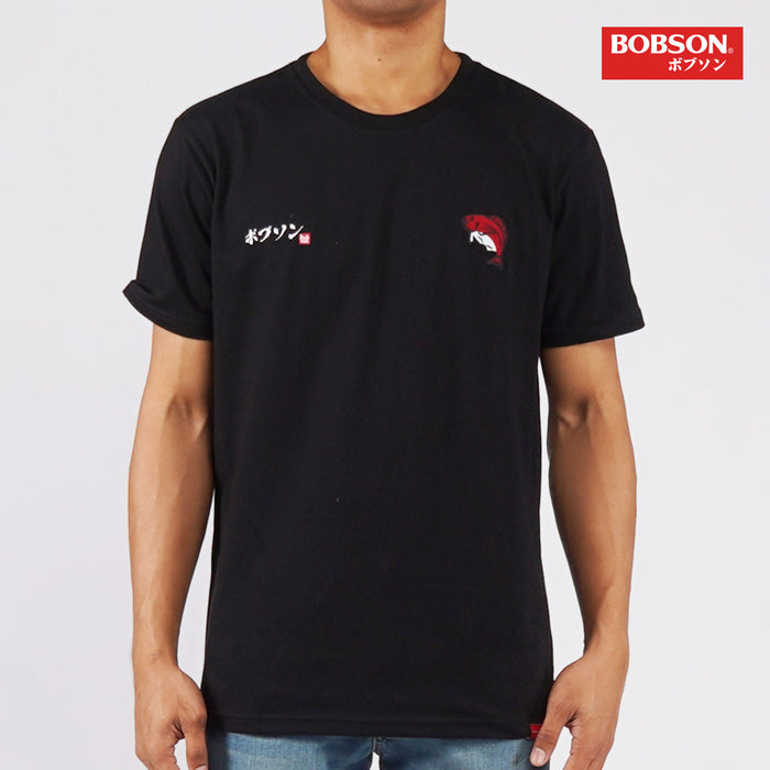 Bobson Japanese Men's Basic Round Neck T shirt for Men Trendy Fashion High Quality Apparel Comfortable Casual Tees Slim Fit 122877-U (Black)