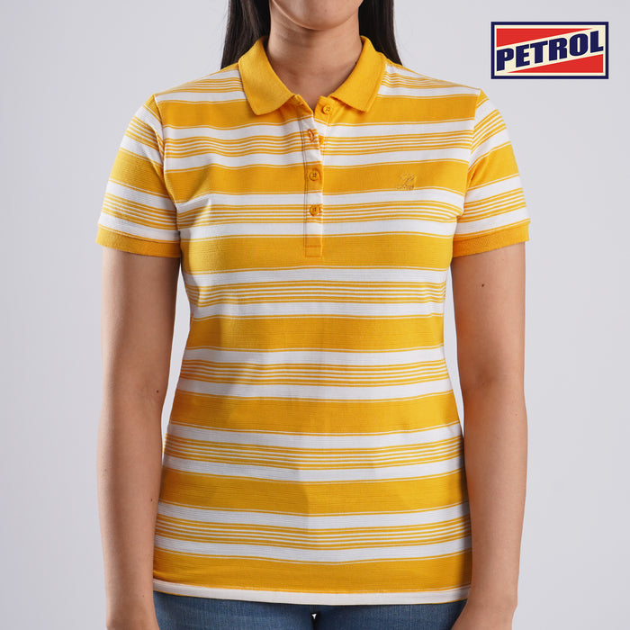 Petrol Basic Collared for Ladies Regular Fitting Shirt Trendy fashion Casual Top Canary Polo shirt for Ladies 118694 (Canary)