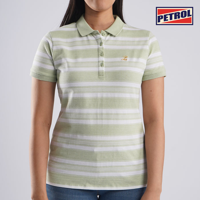 Petrol Basic Collared for Ladies Regular Fitting Shirt Trendy fashion Casual Top Green Polo shirt for Ladies 118694 (Green)