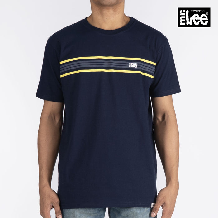 Stylistic Mr. Lee Men's Basic Tees Round Neck T shirt for Men Trendy Fashion High Quality Apparel Comfortable Casual Top for Men Semi body Fit 135116-U (Navy)