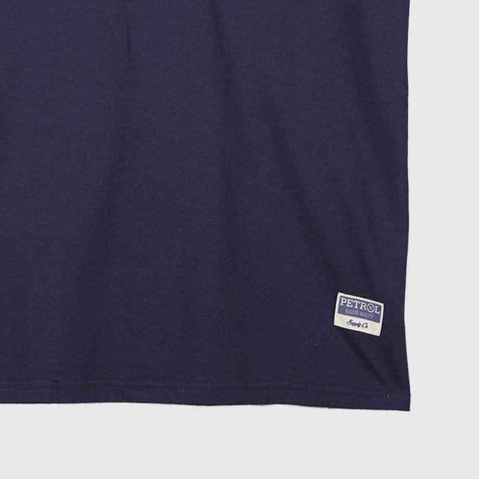 Petrol Basic Tees for Men Slim Fitting Shirt CVC Jersey Fabric Trendy fashion Casual Top Navy Blue T-shirt for Men 141341-U (Navy Blue)