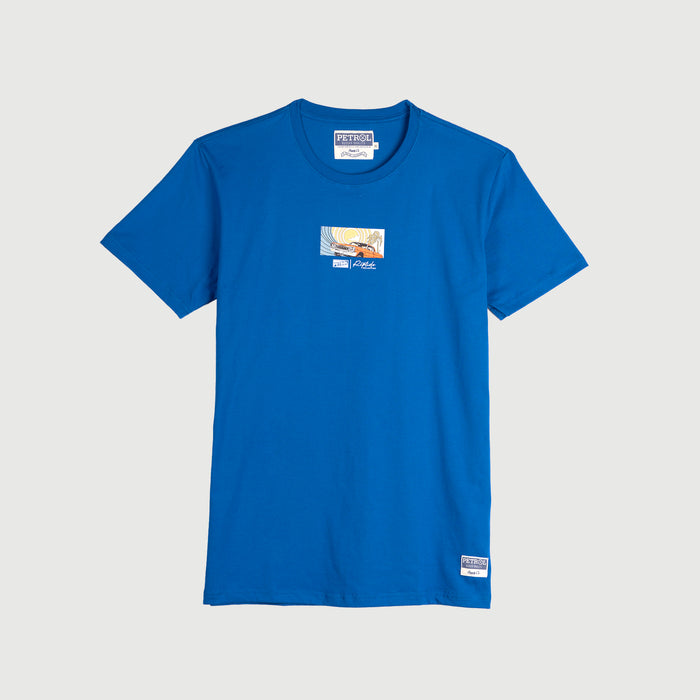 Petrol Basic Tees for Men Slim Fitting Shirt CVC Jersey Fabric Trendy fashion Casual Top True Blue T-shirt for Men 126688-U (True Blue)