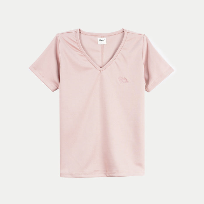 Stylistic Mr. Lee Ladies Basic V Neck T shirt for Women Trendy Fashion High Quality Apparel Comfortable Casual Tees for Women Boxy Fit 145029-U (Pink)