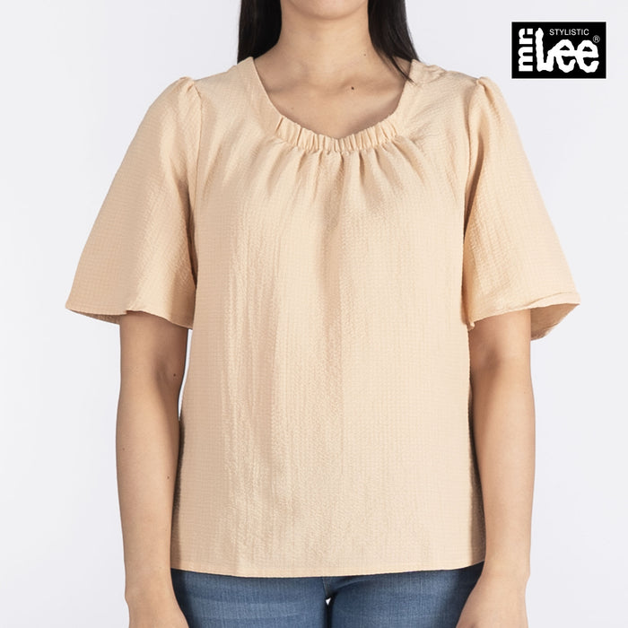 Stylistic Mr. Lee Ladies Basic Tees Trendy Fashion High Quality Apparel Comfortable Casual Top for Women Regular Fit 139935 (Beige)