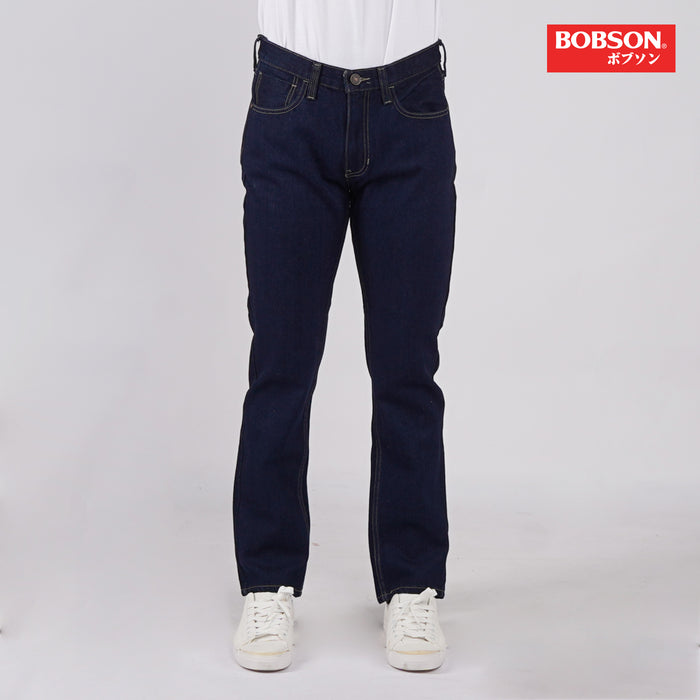 Bobson Japanese Men's Basic Denim Stretchable Denim Pants for Men Trendy Fashion High Quality Apparel Comfortable Casual Jeans for Men Skinny Mid Waist 148520-U (Dark Shade)