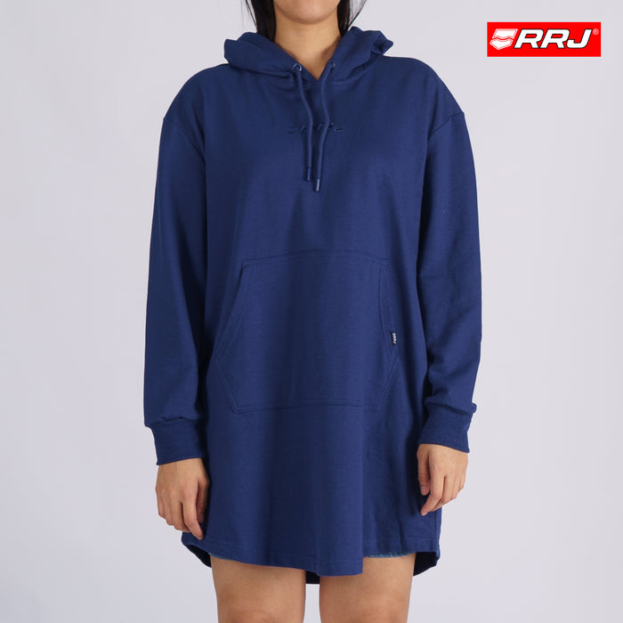 RRJ Modified Ladies Jacket Dress for Women Regular Fitting Trendy Fashion High Quality Apparel Comfortable with hoodie and pocket  Casual Dress 122549 (Blue)