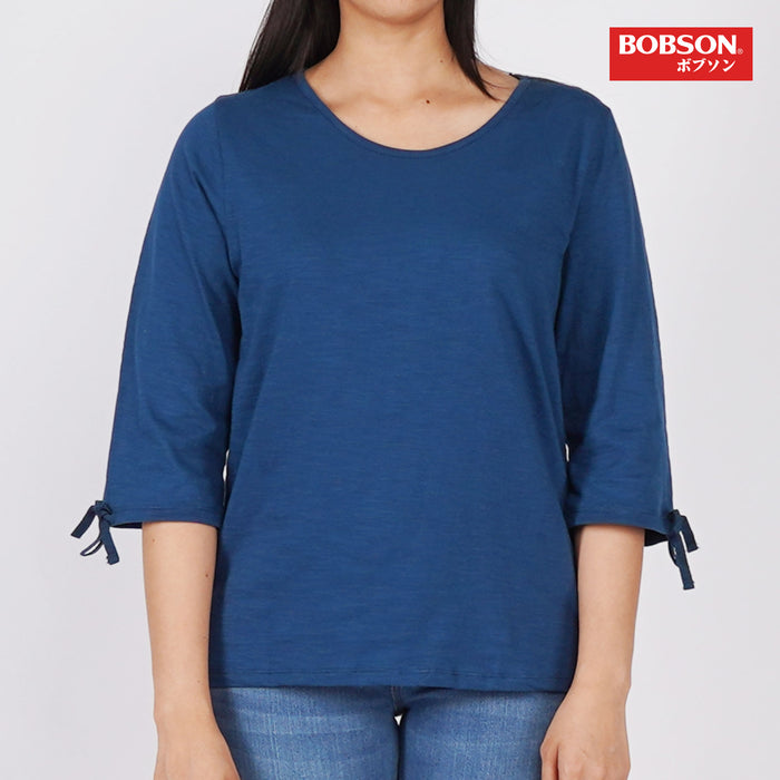 Bobson Ladies Basic Tees Round Neck T-shirt for Women Trendy Fashion High Quality Apparel Comfortable Casual Top for Women Regular Fit 146309 (Poseidon)