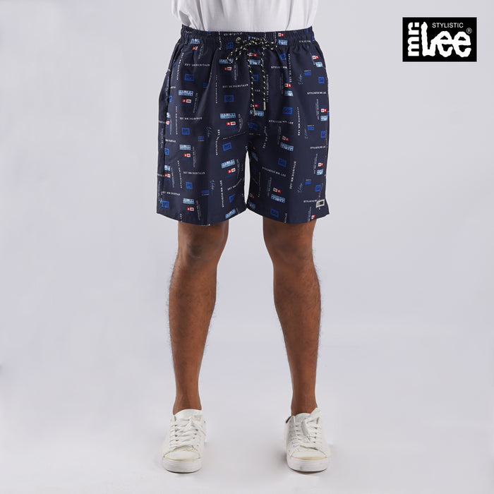 Stylistic Mr. Lee Men's Basic Non-Denim Swim short All over Print Trendy Fashion High Quality Apparel Comfortable Casual Taslan short for Men 128502 (Navy)