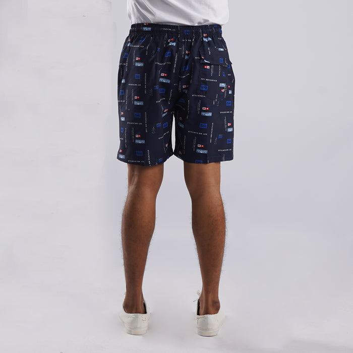 Stylistic Mr. Lee Men's Basic Non-Denim Swim short All over Print Trendy Fashion High Quality Apparel Comfortable Casual Taslan short for Men 128502 (Navy)