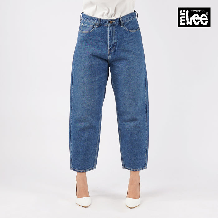 Stylistic Mr. Lee Ladies Basic Denim Mom Jeans Balloon Fitting for Women Trendy Fashion High Quality Apparel Comfortable Casual Pants for Women 149918 (Medium Shade)