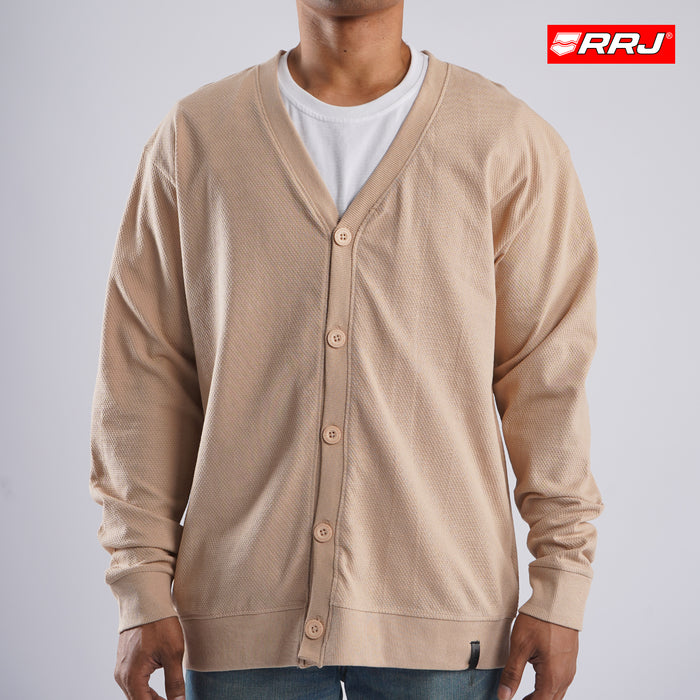 RRJ Men's Basic Jacket Regular Fitting Cotton Fabric Sweatshirt Trendy fashion Casual Top Beige Jacket for Men 138465-U (Beige)
