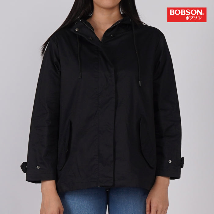 Bobson Japanese Ladies Basic Hoodie Jacket for Women Trendy Fashion High Quality Apparel Comfortable Casual Jacket for Women Regular Fit 112666 (Black)