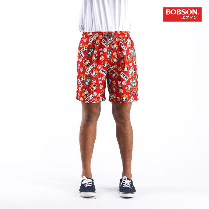 Bobson Japanese Men's Basic Non-Denim Swim short for Men Trendy Fashion High Quality Apparel Comfortable Casual short for Men 125786 (Red)
