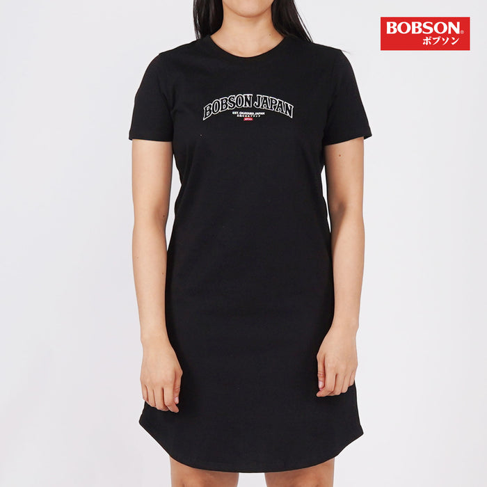 Bobson Japanese Ladies Basic Dress for Women Trendy Fashion High Quality Apparel Comfortable Casual Dress for Women 144102 (Black)