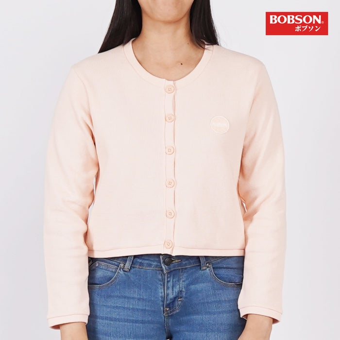 Bobson Japanese Ladies Basic Button Down Jacket for Women Trendy Fashion High Quality Apparel Comfortable Casual Jacket for Women Relaxed Fit 139200-U (Coral)
