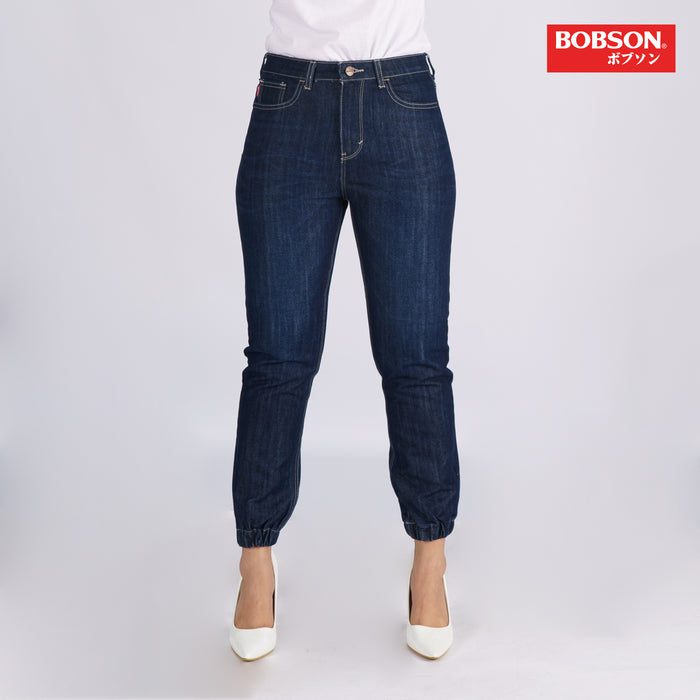 Bobson Ladies Basic Denim Boyfriend Jeans for Women Trendy Fashion High Quality Apparel Comfortable Casual Jogger Pants for Women 147477 (Dark Shade)