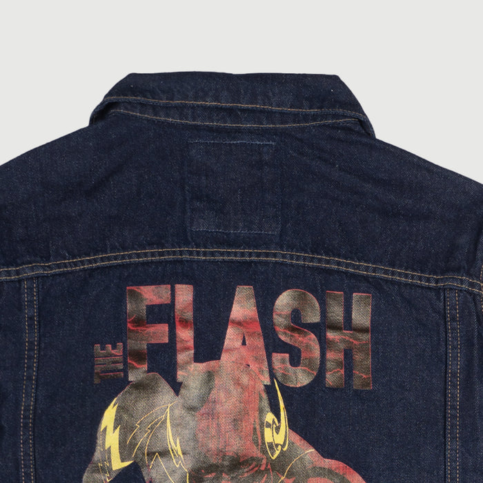 Petrol X The Flash Men's Basic Denim Jacket  With Back Print Graphic Design  Regular Fitting Trendy Fashion High Quality Apparel Comfortable Casual Jacket for Men 147274 (Dark Wash)