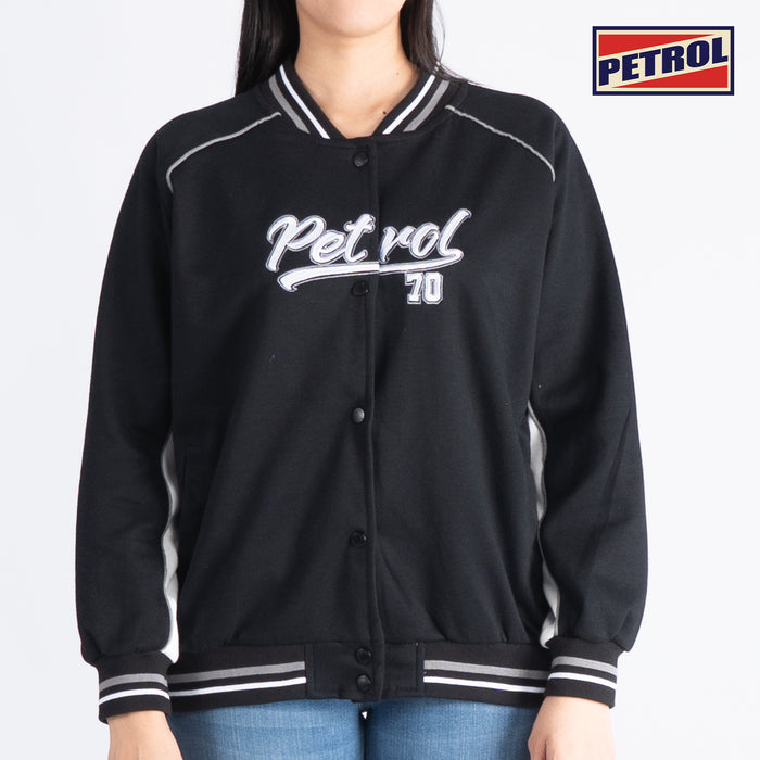 Petrol Basic Jacket for Ladies Relaxed Fitting Trendy fashion Casual Top Black Jacket for Ladies 130801 (Black)