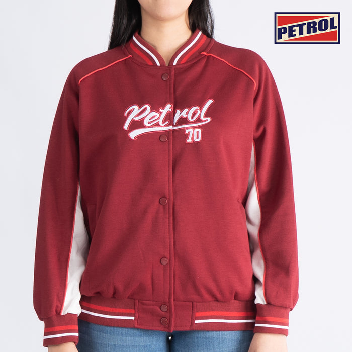 Petrol Basic Jacket for Ladies Relaxed Fitting Trendy fashion Casual Top Crimson Jacket for Ladies 130801 (Crimson)