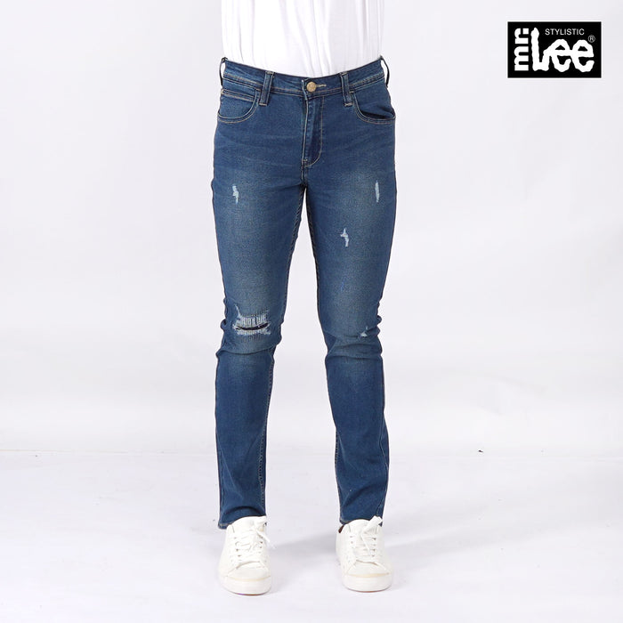 Stylistic Mr. Lee Men's Basic Denim Trendy Fashion High Quality Apparel Comfortable Casual Jeans for Men Super Skinny Mid Waist 151093 (Medium Shade)