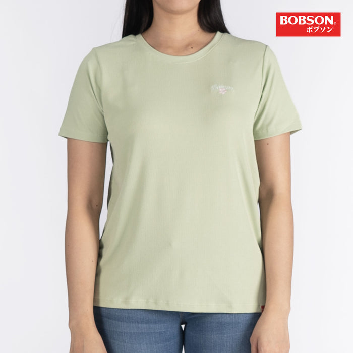 Bobson Japanese Ladies Basic Tees Round Neck Top for Women Trendy Fashion High Quality Apparel Comfortable Casual Shirt for Women Boxy Fit 111073-U (Light Green)