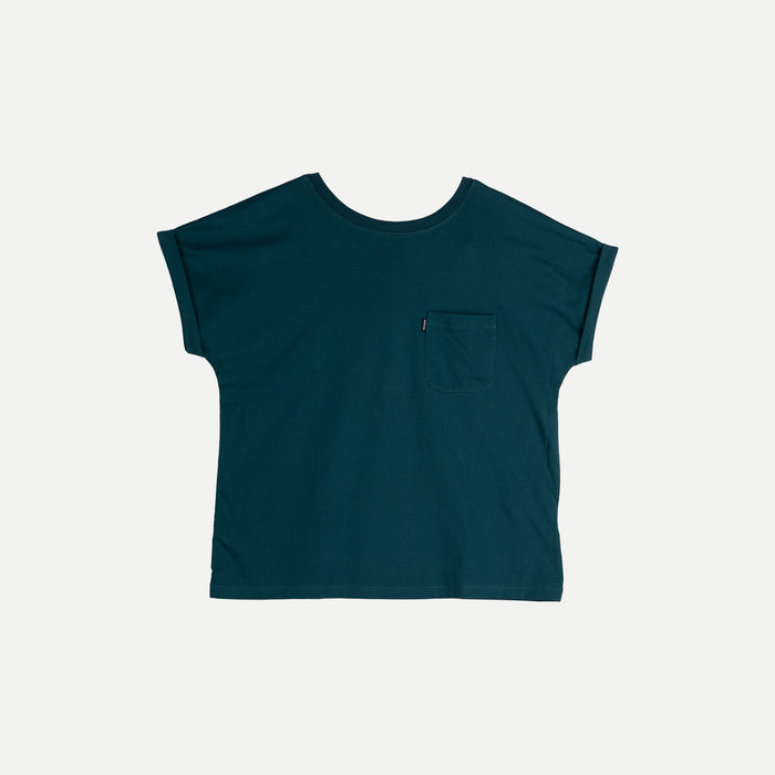 Bobson Japanese Ladies Basic Tees Round Neck Top foe Women Trendy Fashion High Quality Apparel Comfortable Casual Shirt for Women Loose Fitting 134900 (Teal)