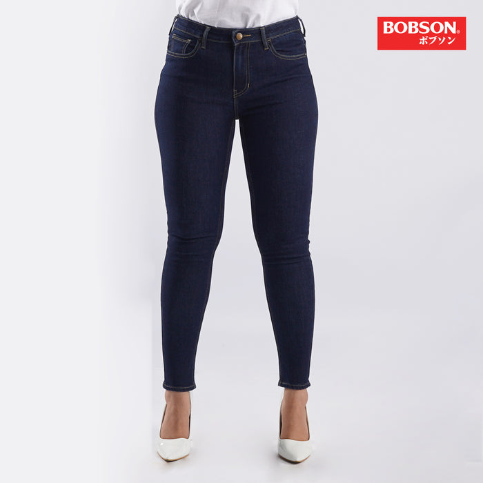 Bobson Japanese Ladies Basic Denim Pants for Women Trendy Fashion High Quality Apparel Comfortable Casual Jeans for Women Super skinny 152141-U (Dark Shade)