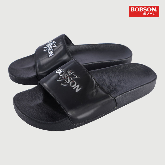 Bobson Japanese Men's Accessories Basic Footwear Slipper for Men Trendy Fashion High Quality Apparel Comfortable Casual Slip on for Men 92834 (Black)