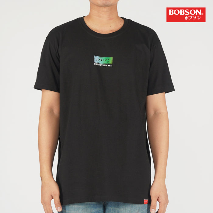 Bobson Japanese Men's Basic Tees Round Neck T shirt for Men Trendy Fashion High Quality Apparel Comfortable Casual Top for Men Regular Fit 118397-U (Black)