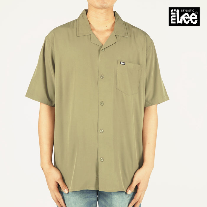 Stylistic Mr. Lee Men's Basic Woven Button Down shirt for Men Trendy Fashion High Quality Apparel Comfortable Casual Polo for Men Comfort Fit 140135-U (Fatigue)
