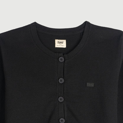 Stylistic Mr. Lee Ladies Basic Button Down Jacket for Women Trendy Fashion High Quality Apparel Comfortable Casual Jacket for Women Regular Fit 139441-U (Black)