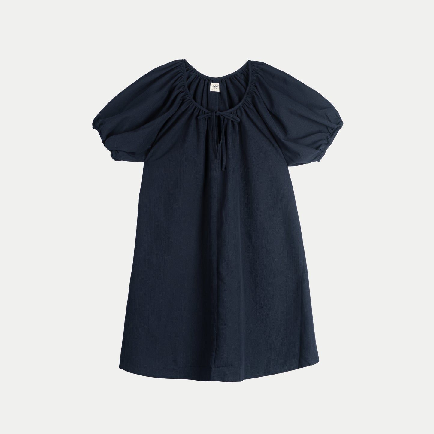 Stylistic Mr. Lee Ladies Basic Plain Dress 3/4 Puff Sleeve for Women Trendy Fashion High Quality Apparel Comfortable Casual Dress for Women Loose Fit 147572 (Blue)