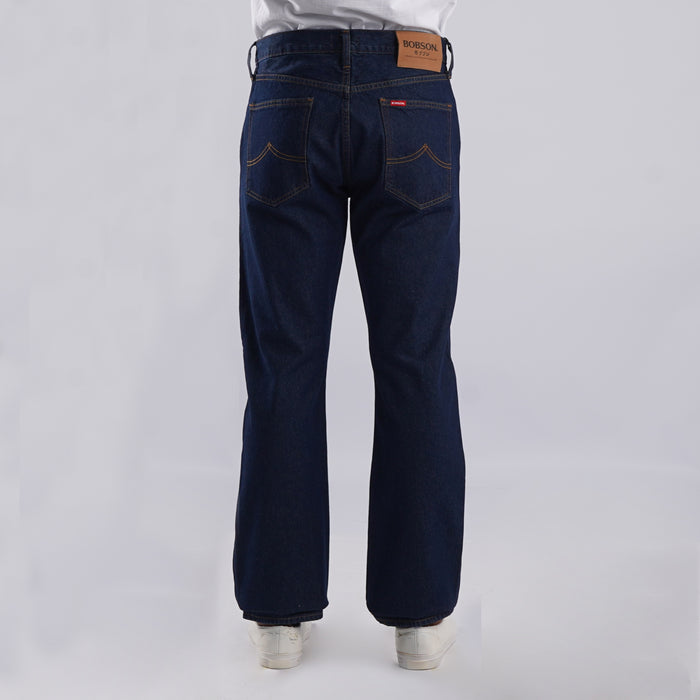 Bobson Japanese Men's Basic Denim Regular Straight Pants for Men Trendy Fashion High Quality Apparel Comfortable Casual Jeans for Men Mid Waist 151112-U (Dark Shade)