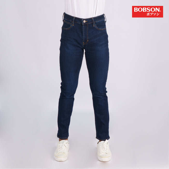 Bobson Japanese Men's Basic Denim Pants for Men Trendy Fashion High Quality Apparel Comfortable Casual Jeans for Men Super skinny Mid Waist 150376 (Dark Shade)