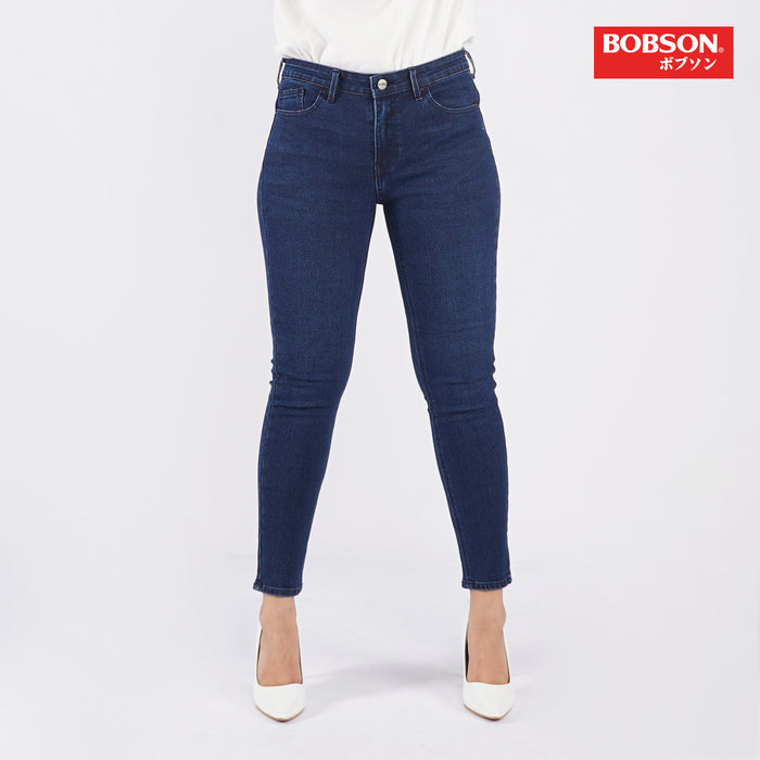 Bobson Japanese Ladies Basic Denim Stretchable Pants for Women Trendy Fashion High Quality Apparel Comfortable Casual Jeans for Women Super skinny 147434-U (Dark Shade)