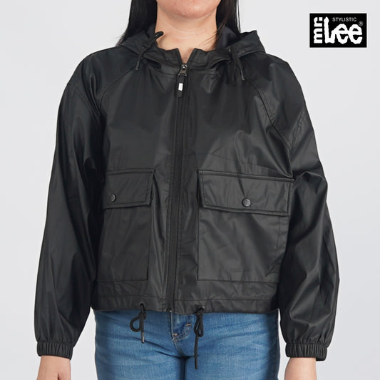 Stylistic Mr. Lee Ladies Basic Bomber Jacket Crop Trendy Fashion High Quality Apparel Comfortable Casual Jacket for Women 133459 (Black)