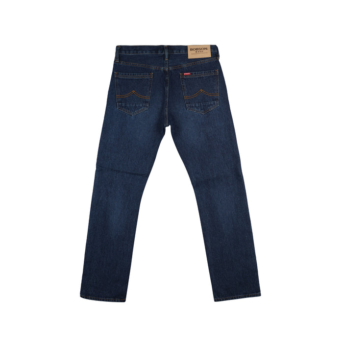 Bobson Japanese Men's Basic Denim Slim Straight Trendy Fashion High Quality Apparel Comfortable Casual Jeans for Men Mid Waist 150780 (Dark Shade)