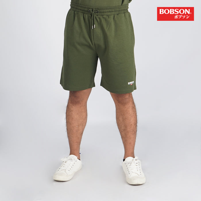 Bobson Japanese Men's Basic Non-Denim Jogger short Trendy Fashion High Quality Apparel Comfortable Casual short for Men Mid Waist 118163 (Fatigue)