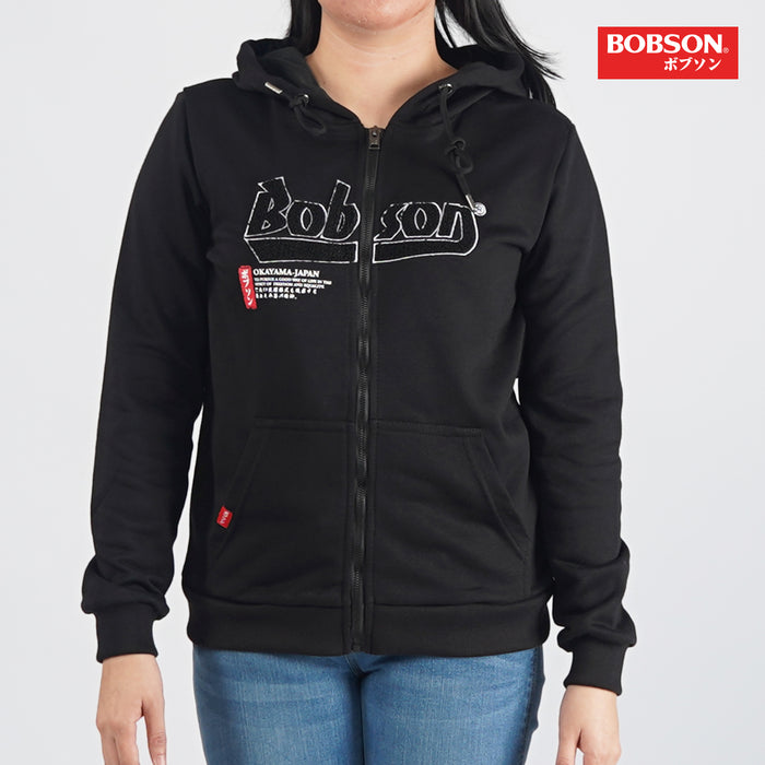 Bobson Japanese Ladies Basic Hoodie Jacket for Women Trendy Fashion High Quality Apparel Comfortable Casual Jacket for Women Regular Fit 121440 (Black)